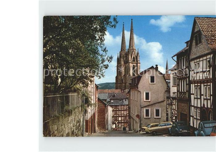 Marburg Lahn Roter Graben und Elisabethkirche
