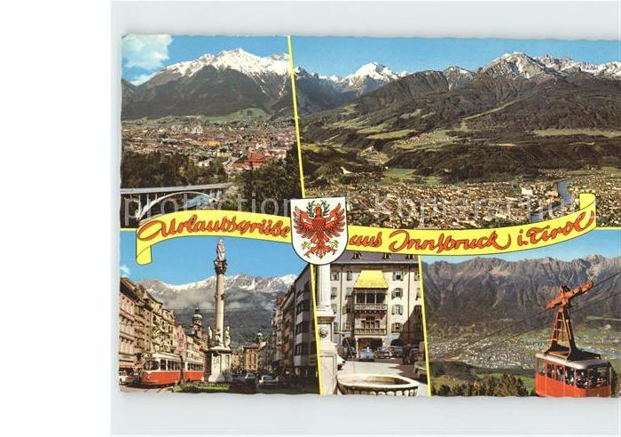 Innsbruck Fliegeraufnahme Maria-Theresien Strasse Goldenes Dachl Patscherkofel-B