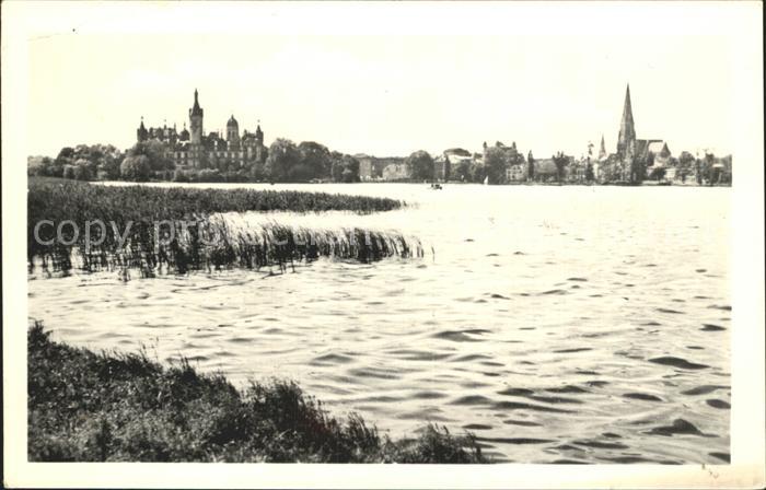 Schwerin Mecklenburg Teilansicht Schloss Kirche
