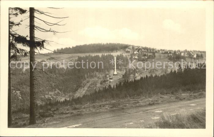 Oberhof Thueringen Panorama mit Sprungschanze
