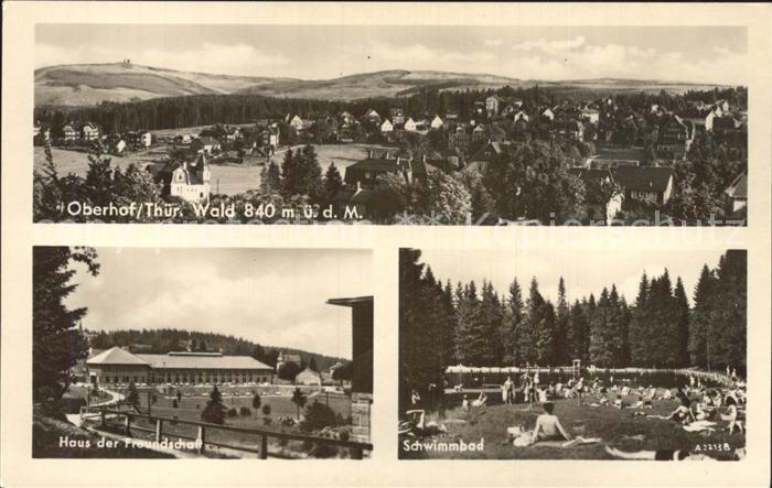 Oberhof Thueringen Panorama Haus der Freundschaft Schwimmbad
