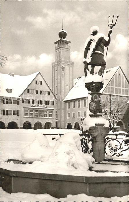 FREUDENSTADT BW Neptunbrunnen mit Rathaus