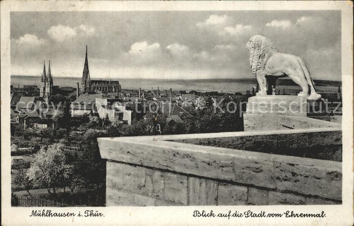 Muehlhausen Thueringen Stadtblick vom Ehrenmal