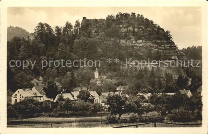 Oybin Sachsen Teilansicht mit Berg Oybin