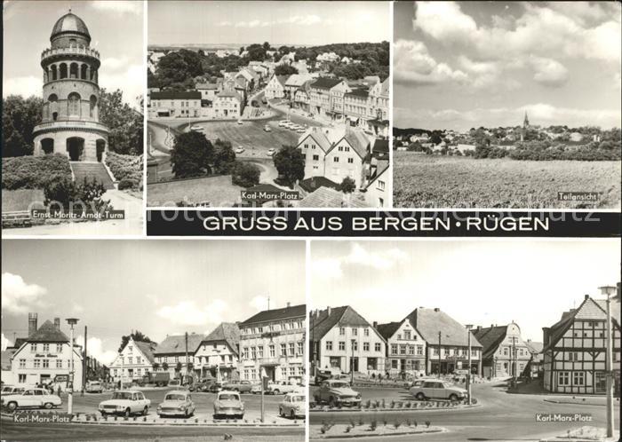 Bergen Ruegen Ernst Moritz Arndt Turm Karl Marx Platz Teilansichten