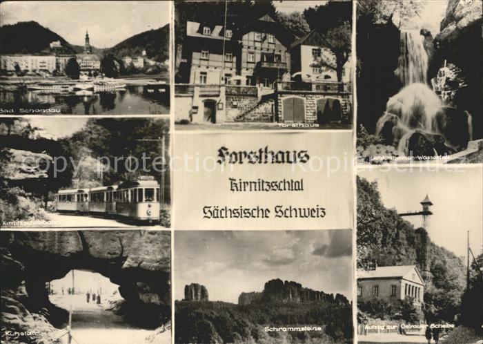 Saechsische Schweiz Bad Schandau Forsthaus Lichtenhainer Wasserfall Kirnitzschta