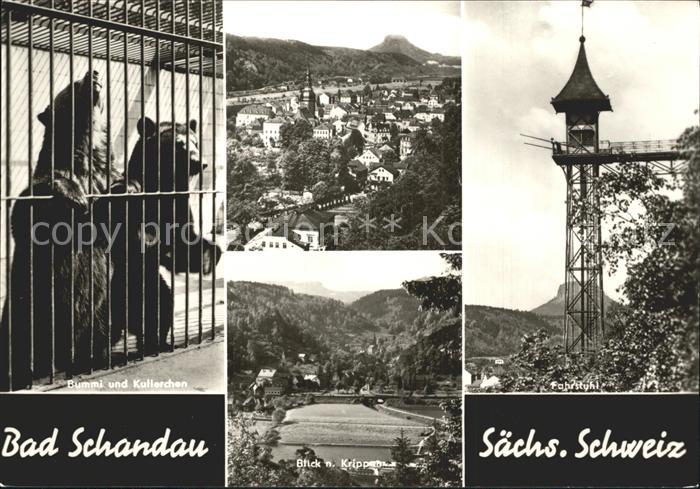 Bad Schandau Baerengehege Total Blick nach Krippen Fahrstuhl