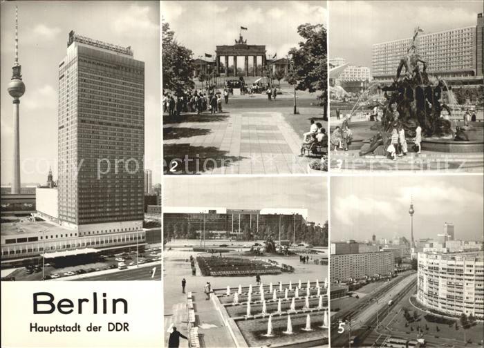 BERLIN  CITY Interhotel Stadt Berlin Fernseh und UKW Turm Brandenburger Tor Nept