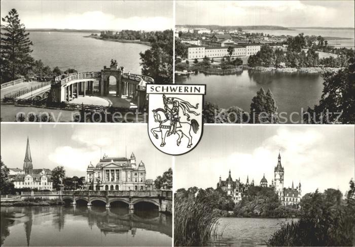 Schwerin Mecklenburg Schweriner See Marstallhalbinsel Staatstheater Dom und Schl