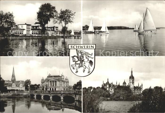 Schwerin Mecklenburg HOG Seglerheim Schweriner See Staatstheater Dom und Schloss