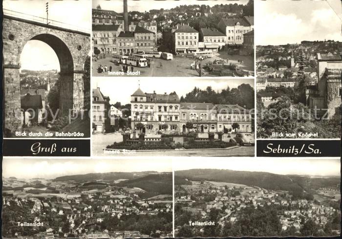 Sebnitz Bahnbruecke Innere Stadt Blick vom Knoechel Teilansichten