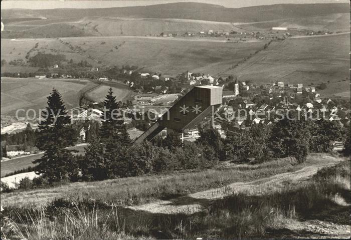 Oberwiesenthal Erzgebirge Blick vom Eckbauer Sprungschanze