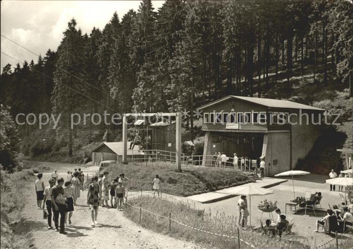 Oberhof Thueringen Sessellift Station Rennsteigschanze im Kanzlersgrund