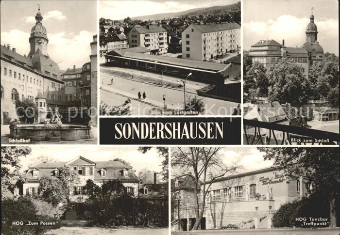 Sondershausen Thueringen Schlosshof Lustgarten HOG Zum Possen HOG Tanzbar Treffp