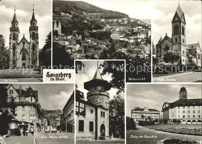 Sonneberg Thueringen Ev Kirche Total Kath Kirche Karl Marx Str Schlossberg Ratha