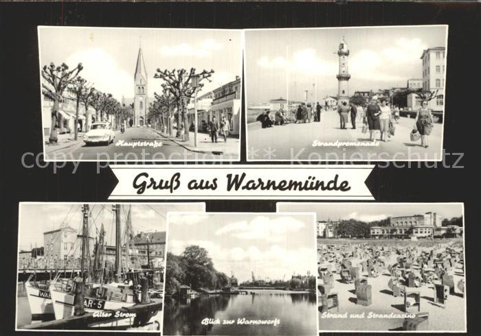 Warnemuende Ostseebad Hauptstrasse Strandpromenade Alter Strom Warnowerft Strand