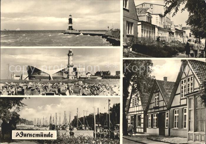 Warnemuende Ostseebad Leuchtturm Gaststaette Teepott Alter Strom Strassenpartie