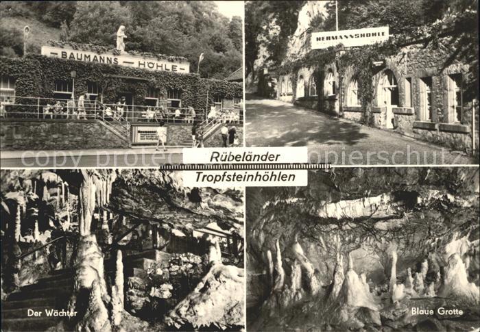 Ruebeland Harz Baumanns Hoehle Hermannshoehle Der Waechter Blaue Grotte