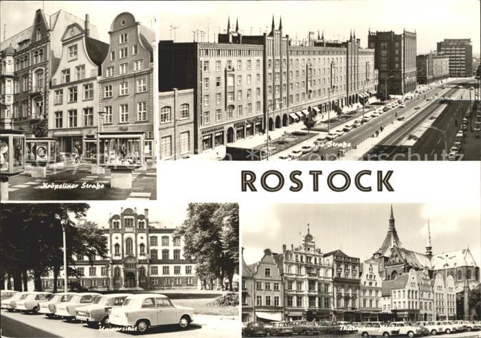 ROSTOCK  CITY Kroepeliner Tor Lange Strasse Universitaet Markt