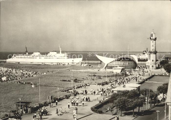 ROSTOCK  CITY Fahrgastschiff Gaststaette Teepott Leuchtturm Promenade