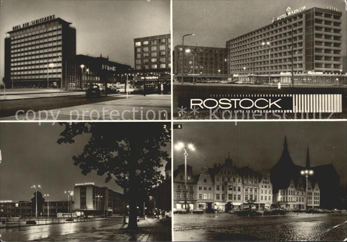 ROSTOCK  CITY Lange Strasse Ostsee Druck Rostock Interhotel Warnow Thaelmann Pla