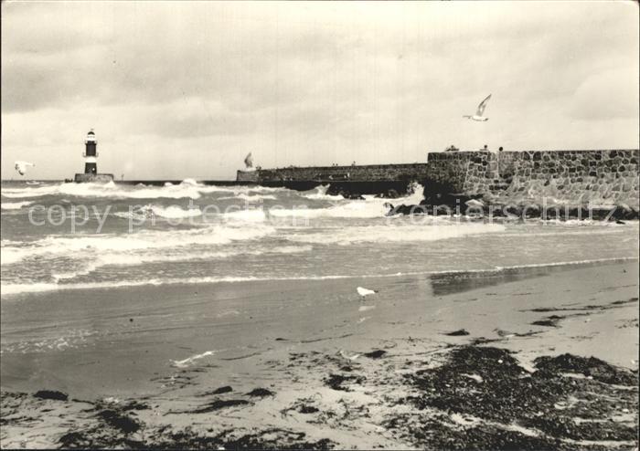ROSTOCK  CITY Meeresbrandung Mole Leuchtturm