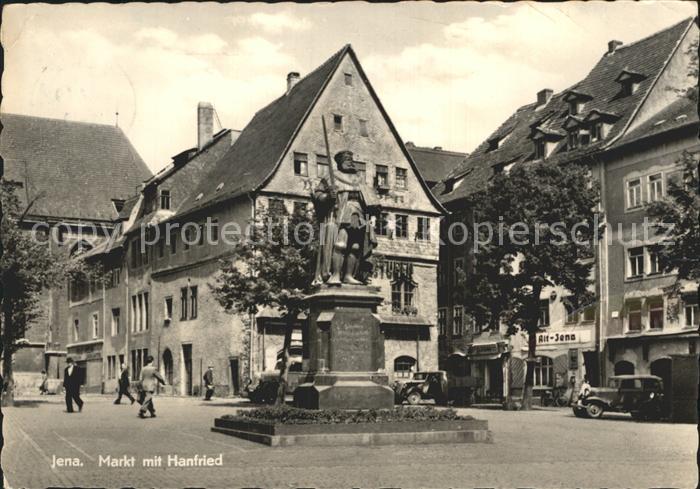 Jena Markt mit Hanfried Denkmal