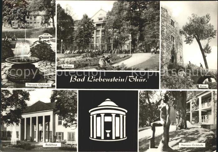 Bad Liebenstein Therapie Gebaeude Kurhaus Ruine Badehaus Statue