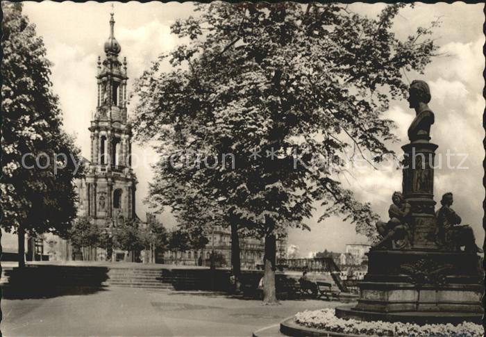 DRESDEN Elbe Deutsche Terrasse Kirche Denkmal
