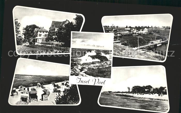 Insel Poel Teilansichten Strand Schiffsanlegestelle