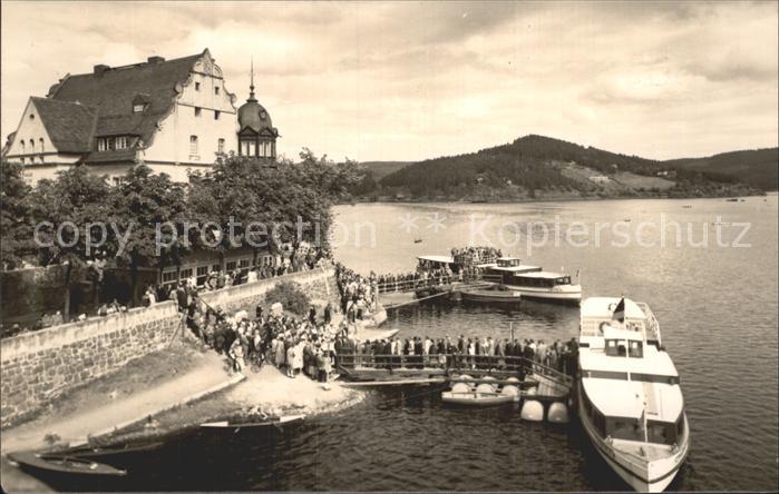 Bleilochtalsperre Saalburg am Kranich Motorschiff Anlegestelle