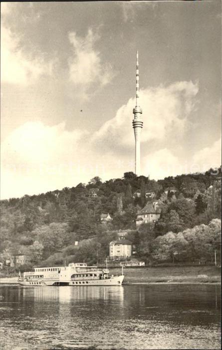 DRESDEN Elbe Wochwitz Elbufer zum Fernsehturm