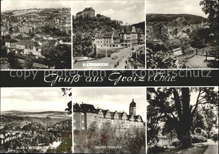 Greiz Thueringen Elsterbruecke oberes Schoss Park