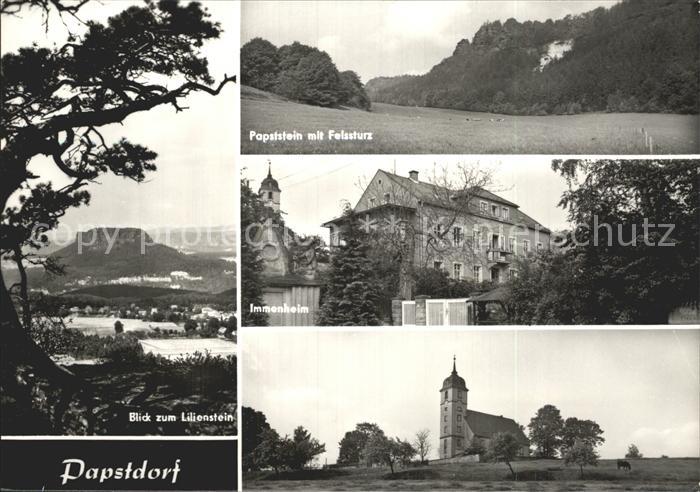 Papstdorf Lilienstein Immenheim Papststein mit Felssturz