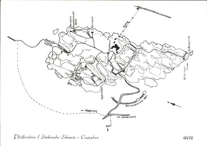 Pfaffenstein Koenigstein Saechsische Schweiz Lageplan