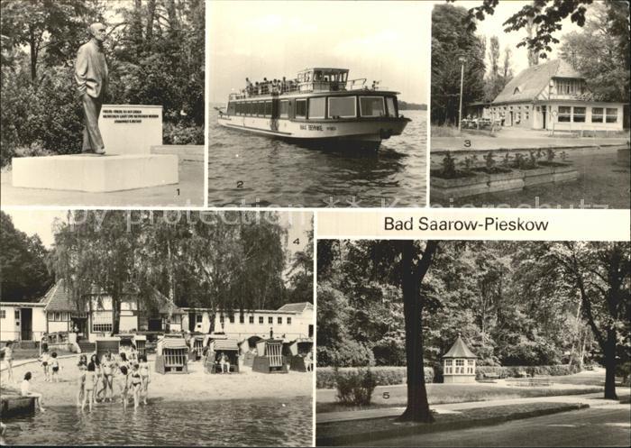 Bad Saarow-Pieskow Johannes-R-Becher-Skulptur Fahrgastschiff Max-Behnke HO-Gasts