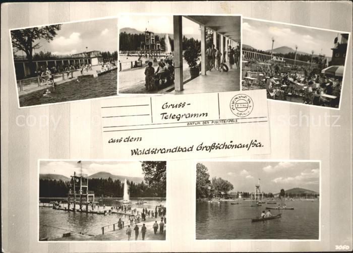 Grossschoenau Sachsen Gruss-Telegramm Waldstrandbad