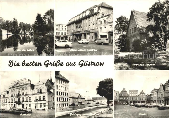 Guestrow Mecklenburg Vorpommern an der Faehre Hotel Stadt Guestrow Markt Rathaus