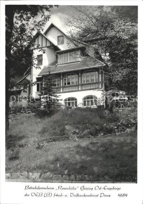 Geising Erzgebirge Betriebsferienheim Rosenhoehe des VEB Hoch und Tiefbaukombina