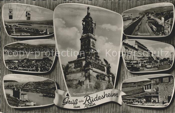 Ruedesheim Rhein Kabinen-Seilbahn Ruine Ehrenfels Niederwald-Denkmal