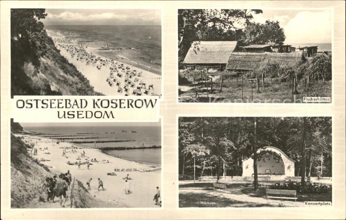 Koserow Ostseebad Usedom Fischerhuetten Konzertplatz Strand