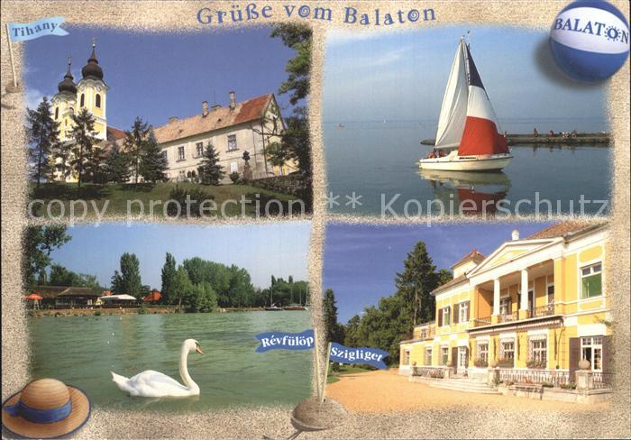 Balaton Plattensee Schwan Kirche Segelboot