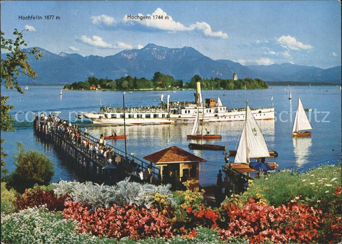 Fraueninsel Chiemsee mit Hochfelln und Hochgern