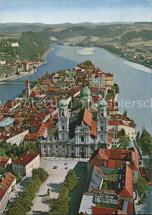 PAssAU Bayern Fliegeraufnahme Dom Alststadt Dreifluessestadt