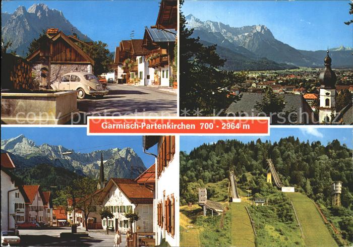 GARMISCH-PARTENKIRCHEN Bayern Zugspitzgruppe Floriansbrunnen Olympia-Stadion Spr