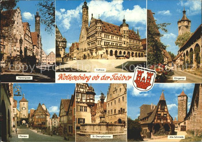 Rothenburg Tauber Klingentor Herrengasse Ploenlein Alte Schmiede