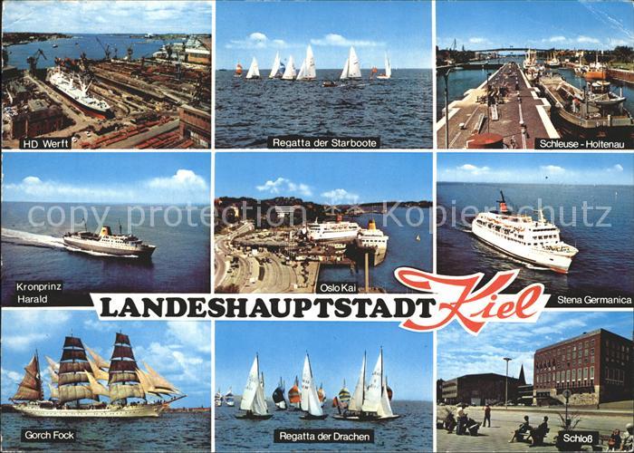 KIEL  CITY Schleuse Holtenau Werft Gorch Fock Segelschiff  Schloss