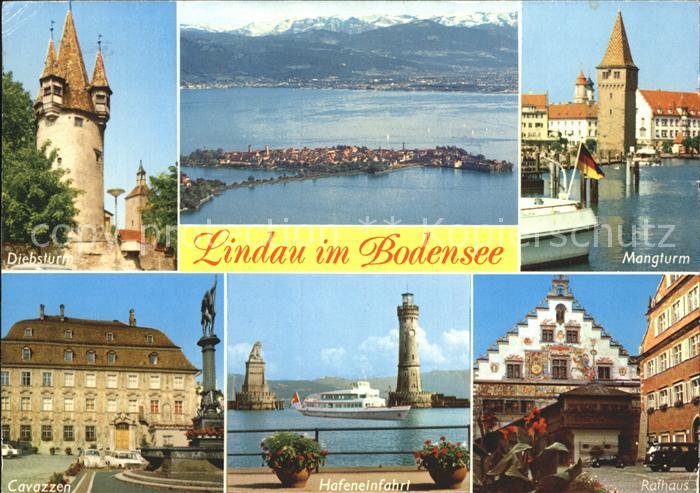 Lindau Bodensee Mangturm Diebstrum Fliegeraufnahme Cavazzen Hafeneinfahrt