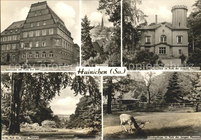 Hainichen Sachsen Parkschloss Park Jungen Pioniers Hischgehege Sparkasse