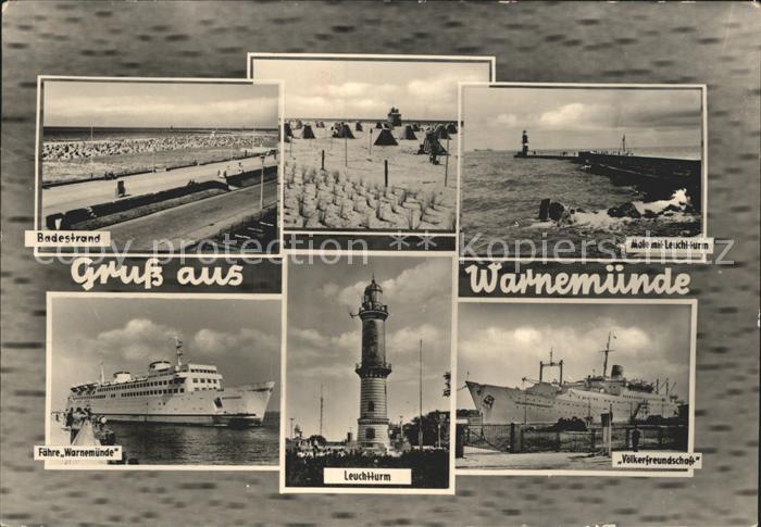 Warnemuende Ostseebad Mole Leuchtturm Faehre Voelkerfreundschaft